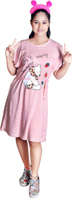 rayie collection Women Nighty(Pink, White)