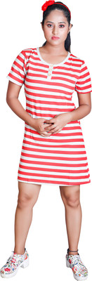 rayie collection Women Nighty(Red, Grey)