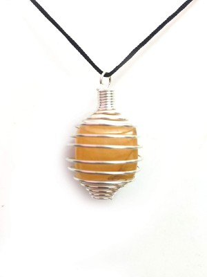 AIR9999 Natural Yellow Aventurine Tumbled Wire Wraped Cage Pendant for Men and Women Crystal Pendant