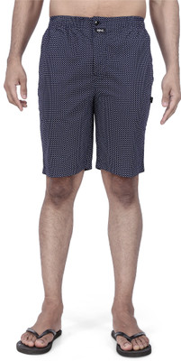 Renz Printed Men Dark Blue Regular Shorts