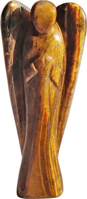 9dzine Tiger Eye Stone Angel,Pocket Angel Figurines -3 Inch Decorative Showpiece  -  8 cm(Stone, Brown)