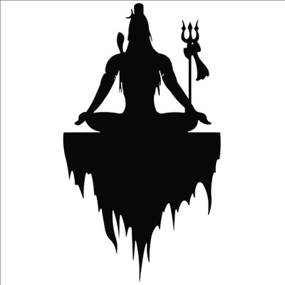 StickerYard 76 cm Meditating Shiva Self Adhesive Sticker(Pack of 1)