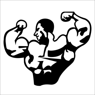 StickerYard 55 cm gym Body builder Self Adhesive Sticker(Pack of 1)