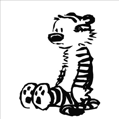 StickerYard 71 cm Hobbes Cartoon Self Adhesive Sticker(Pack of 1)
