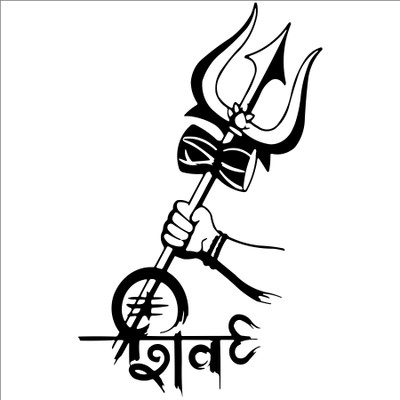 StickerYard 76 cm Shiva Hand trishul Self Adhesive Sticker(Pack of 1)