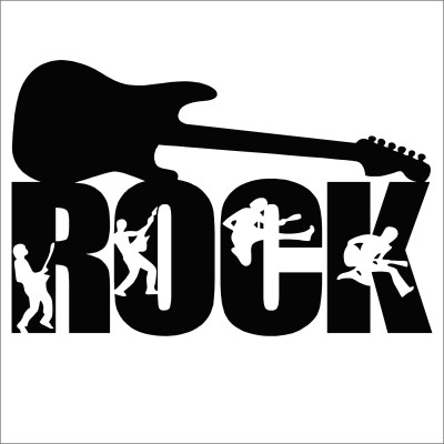 StickerYard 38 cm Rock Design Self Adhesive Sticker(Pack of 1)