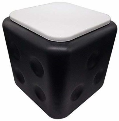 Kashtabhanjan enterprise Sturdy Compact Microfiber Unbreakable Dice Sitting Stool for Living Room Home Office Outdoor Living & Bedroom Stool(Black, Pre-assembled)