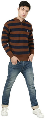 panv Woven Collared Neck Casual Men Multicolor Sweater