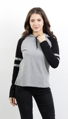 BASE 41 Full Sleeve Color Block Women Sweatshirt