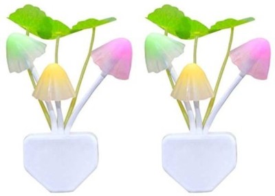 JANROCK Mushroom Lamp Automatic Smart Sensor Light Multi-Color Changing Best Night Avatar LED Bulbs with Plug | Sleep Light | Home Decor | Pack of 2 Night Lamp(11 cm, Multicolor)