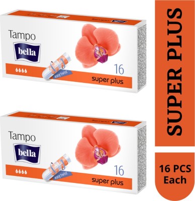 Bella Tampons Easy Twist Super Plus 16 Pcs Each (2PKT) Tampons(Pack of 32)