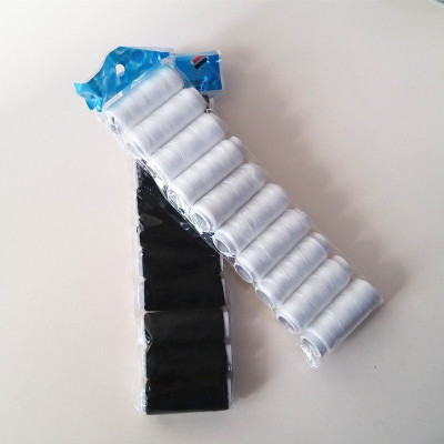 Lucknow Crafts Black, White Thread(180 m Pack of20)