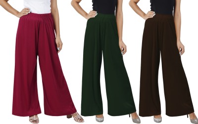 Buy That Trendz Flared Women Maroon, Green, Brown Trousers