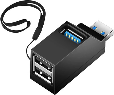 spincart USB 3.0 Hub, 3 Port Mini Portable High Speed Powered Data USB Hub Transfer, Splitter Adapter Expansion for PC Notebook Laptop Computer Mac Linux Windows 3 port USB 3.0 Hub USB Hub(Black)