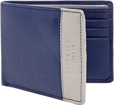 Teakwood Leathers Men Blue Genuine Leather Wallet(6 Card Slots)