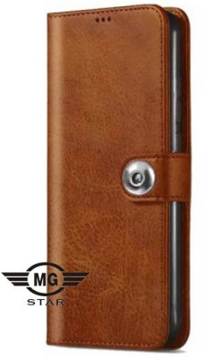 MG Star Flip Cover for Vivo Y19 PU Leather Button Case Cover with Card Holder and Magnetic Stand(Brown, Shock Proof, Pack of: 1)