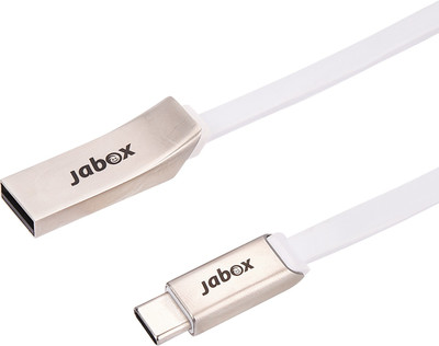 JABOX USB Type C Cable 2 A 1 m TPE Type C(Compatible with Type C, White, One Cable)