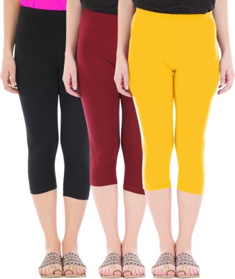 Buy That Trendz Capri Leggings Women Black, Maroon, Yellow Capri