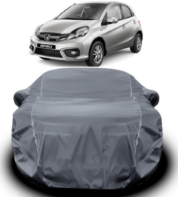 S Shine Max Car Cover For Honda Brio (With Mirror Pockets)(Grey)