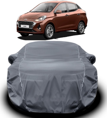 S Shine Max Car Cover For Hyundai Aura (With Mirror Pockets)(Grey)