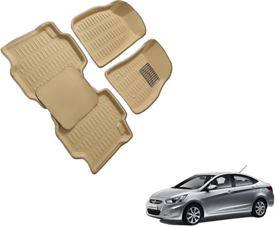 WolkomHome Plastic 3D Mat For  Hyundai Verna(Beige)