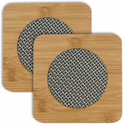 Rexmon Square Reversible Bamboo Coaster Set(Pack of 2)