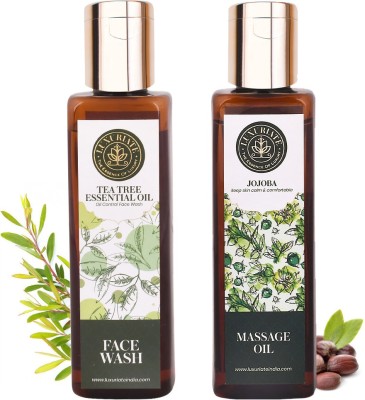 Luxuriate Combo of Natural Herbal Tea Tree Face Wash and Jojoba Massage Oil | 100 ml each| Pack of 2(2 Items in the set)