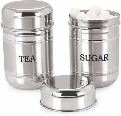 KEYA ENTERPRISE Steel Tea Coffee & Sugar Container  - 500 ml(Pack of 2, Silver)