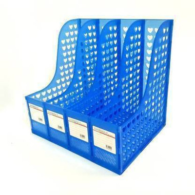 Stuti 4 Compartments plastic paper holder(Blue)