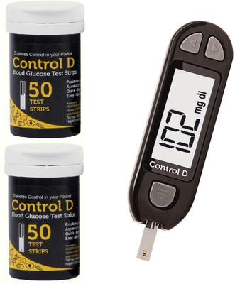 Control D 100 Strips & Glucometer(Black)