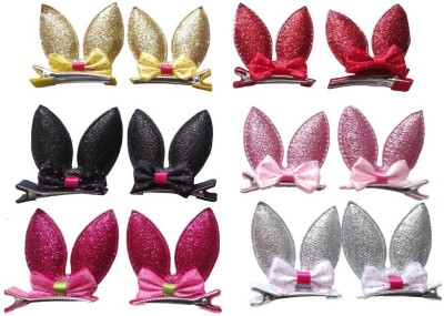 Lighthouse Kids baby Girs Women bunny ear with bow shaped Sequins Hair Clip for girls (Multicolor) Hair Clip(Multicolor)