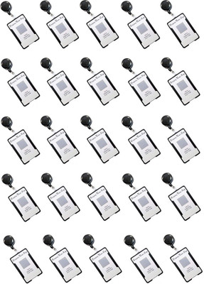JSM Plastic ID Badge Holder, ID Badge Reel(Pack of 25)