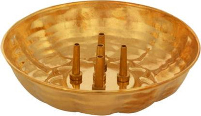 Bekner Brass Agarbatti Stand plate with Ash catcher Incense Holder Brass Incense Holder Brass Incense Holder(Gold)