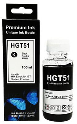 Set of 1 Black Color Compatible for HP GT Series ink Tank Printer 310 315 319 410 415 419 5810 5820 5821 (It's Cap Automatically Fill/Shut) Black 90ml Each Bottle Black Ink Bottle