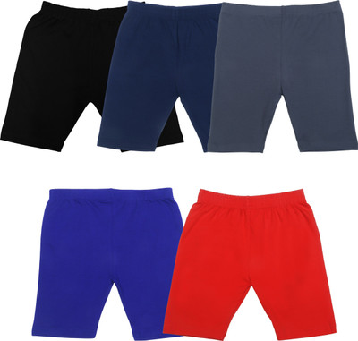 DIAZ Short For Boys & Girls Casual Solid Pure Cotton(Multicolor, Pack of 5)