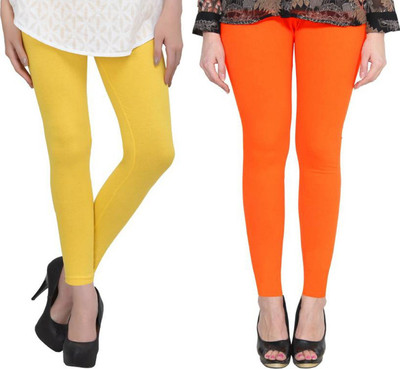 KEX Ankle Length  Western Wear Legging(Orange, Yellow, Solid)