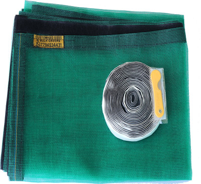 sai praseeda Fibre Adults Washable Mosquito net for windows Fiberglass 1 year Guarantee 3/4feet{90/120cm}35/47Inch Adhesive Hook & Regular Loop with Stitched to Net GREEN Color Mosquito Net(Green, Frame Hung)