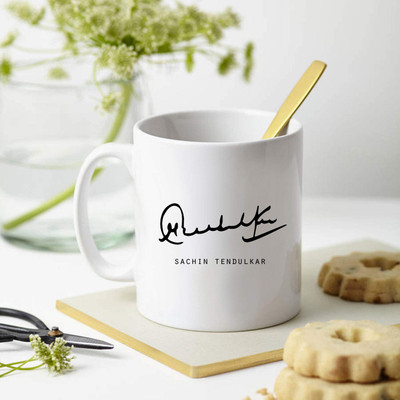 JAIPURART Sachin Tendulkar Signature/Aotograph Ceramic Coffee Mug(330 ml)