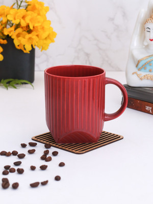 CLAY CRAFT MM1-CHARLIE-CREME-CH3 Ceramic Coffee Mug(350 ml)