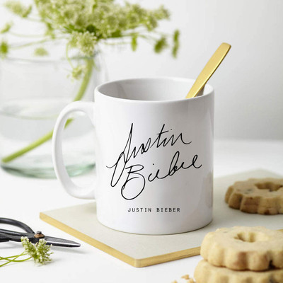 JAIPURART Justin Bieber Signature/Aotograph Ceramic Coffee Mug(330 ml)
