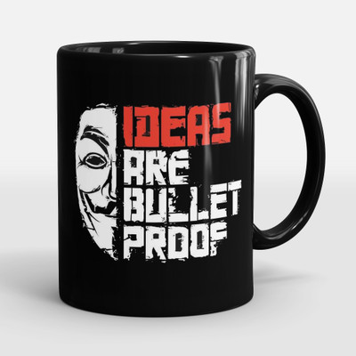 Sublikraft Ideas Are Bullet Proof Printed Ceramic Coffee Mug(330 ml)