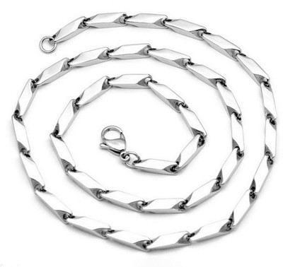 NIMZ Silver, Platinum Plated Brass, Stainless Steel Chain