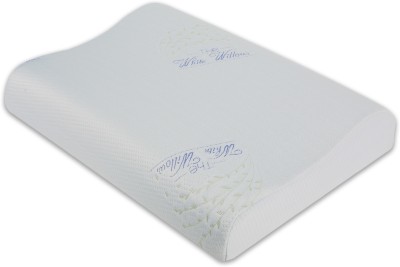 The White Willow Standard Size Cervical Contour Cooling Memory Foam Motifs Orthopaedic Pillow Pack of 2(White)