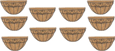 Garden King 12 Inch Heart Design Coir Wall Basket Plant Container Set(Pack of 10, Metal)