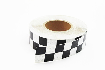 Laps of Luxury GD824 Black and White Check 50.8 mm x 45.72 m Black, White Reflective Tape(Pack of 1)