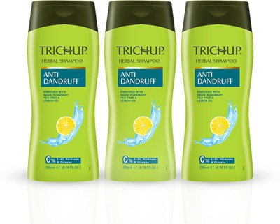 TRICHUP Herbal Shampoo Anti Dandruff 200 ml (Pack of 3)(600 ml)