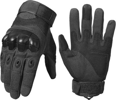 Navkar Crafts Tactical Military Hard Soft Full Army Combat Riding Beige Gloves Riding Gloves(Black)