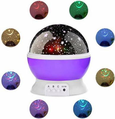 Niavaa 360 Degree Rotation - 4 LED Bulbs 9 Light Color Changing Star Night Night Lamp(15 cm, Multicolor)
