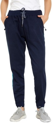 MANIAC Colorblock Women Blue Track Pants