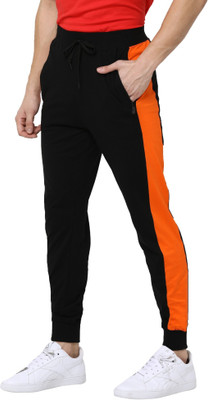 MANIAC Colorblock Men Black, Orange Track Pants